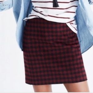 Madewell Red Black Buffalo Skirt